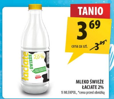 Mleko Mleko Świeże Łaciate 2% 1l promocja w Arhelan