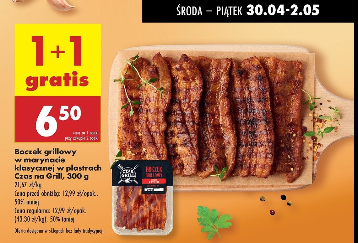 Boczek grillowy w marynacie klasycznej Czas na grill promocja