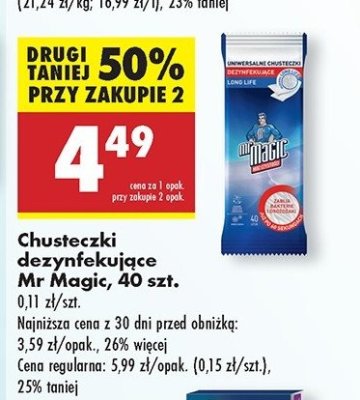 Chusteczki dezynfekuj膮ce Mr magic promocja