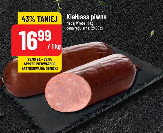 Kiełbasa piwna Madej & wróbel promocja w POLOmarket