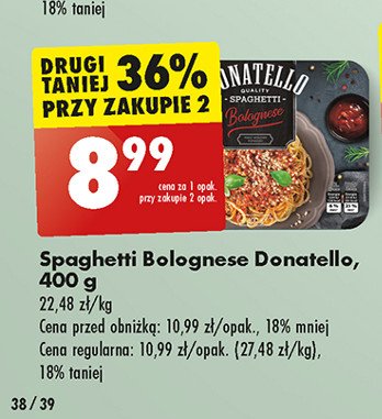 Spaghetti bolognese Donatello promocja