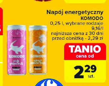 Napój mango - marakuja Komodo energy drink promocja