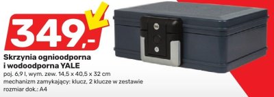 Skrzynia ognioodporna i wodoodporna YALE promocja w Bricomarche