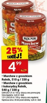 Marchew z groszkiem i kukurydzą Rolnik, 540 g / 330 g promocja w Twój Market