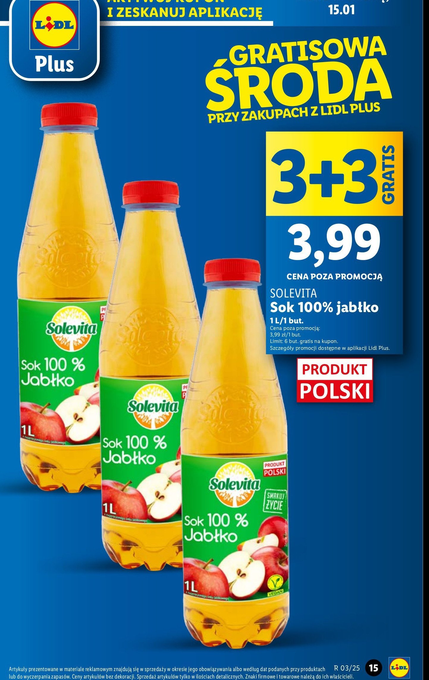 Sok jabłkowy 100 % Solevita promocja