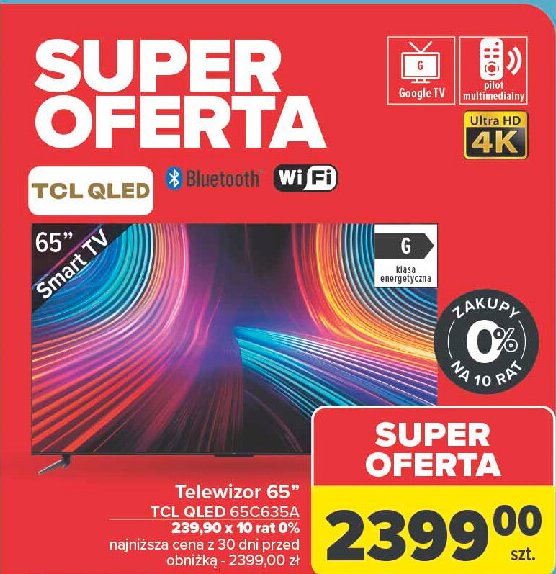 Telewizor led 65" 65c635 Tcl promocja