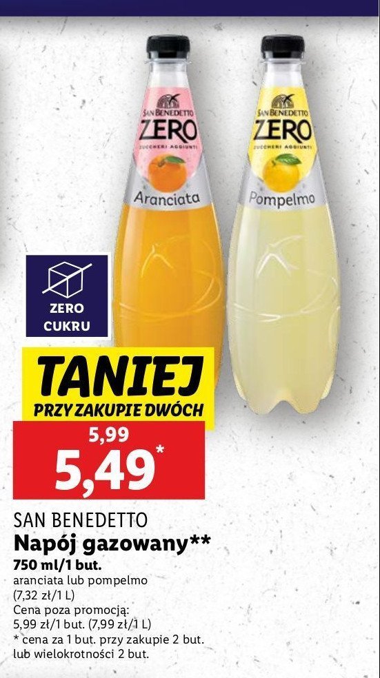 Napój pompelmo San benedetto zero promocja