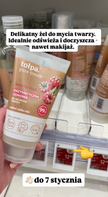 Żel do mycia twarzy Tołpa Pure Trends Healthy Look Enzymatyczna Odnowa malina i dzika róża promocja w Rossmann