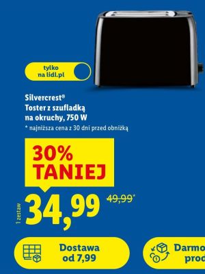 Toster z szufladką 750W Silvercrest promocja w Lidl
