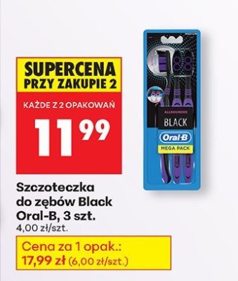 Szczoteczka do zębów Black 3 szt. promocja w Biedronka
