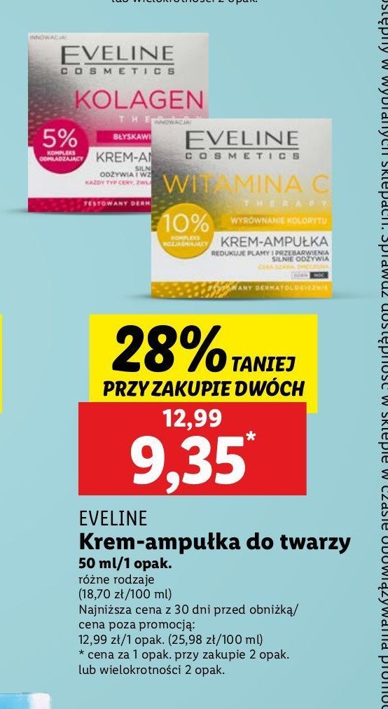 Krem ampułka do twarzy EVELINE VIT C promocja