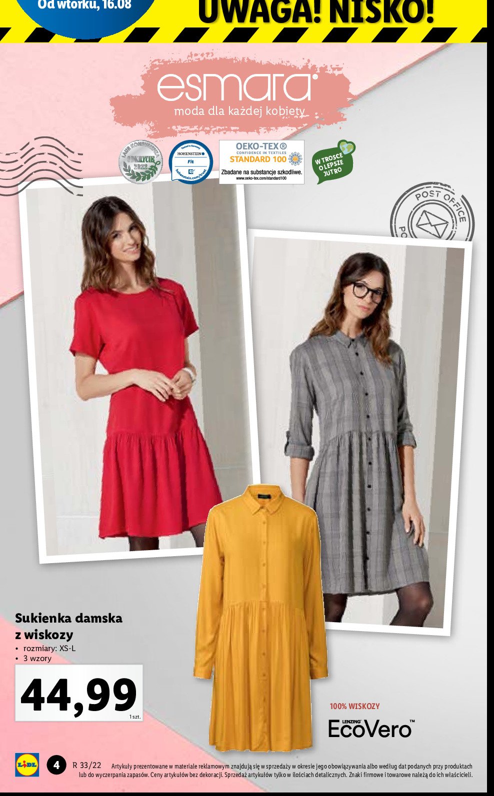 Sukienka z wiskozy xs-l Esmara promocja