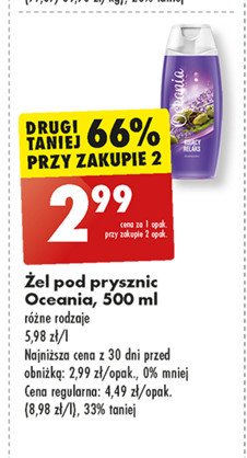 Żel pod prysznic kojący relaks Oceania essential promocja w Biedronka