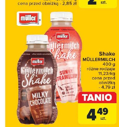 Napój mleczny milky chocolate Mullermilch shake promocja