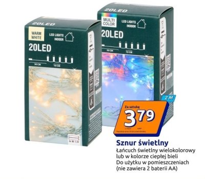 Sznur świetlny łańcuch świetlny wielokolorowy lub w kolorze ciepłej bieli 20LED promocja w Action