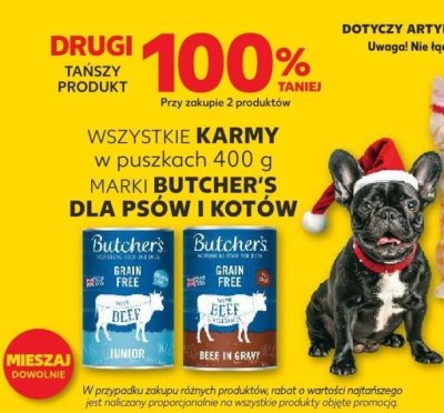 Karma dla psów i kotów w puszkach 400g różne rodzaje trzeci -100% promocja w Kaufland