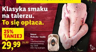 Perliczka - tuszka Deluxe promocja w Lidl