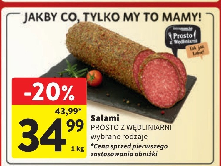 Salami z ziołami prowansalskimi Intermarche prosto z wędliniarni promocja w Intermarche