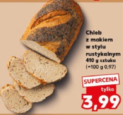 Chleb z makiem w stylu rustykalnym 410g  promocja w Kaufland