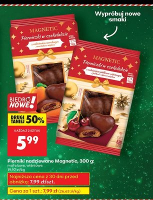 Pierniczki nadziewane Magnetic wiśniowe, 300 g promocja w Biedronka