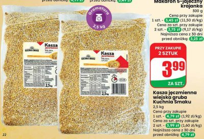 Kasza jęczmienna wiejska gruba Kuchnia Smaku promocja w Dino