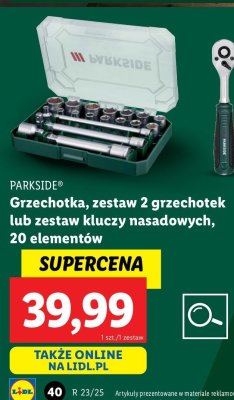 Klucze nasadowe Parkside promocja
