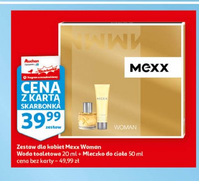 Zestaw: woda toaletowa 20 ml + mleczko do cia艂a 50 ml Mexx woman promocja
