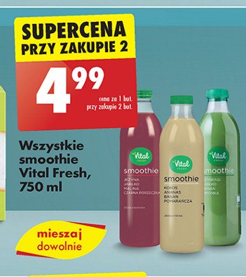 Smoothie jeżyna jabłko malina czarna porzeczka Vital fresh promocja