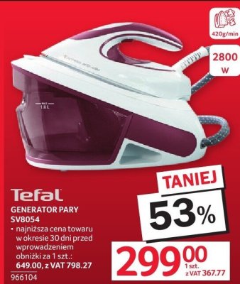 Generator pary Tefal SV8054 promocja w Selgros