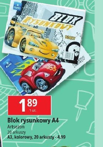 Blok rysunkowy a3 20 kartek biały Artsezon promocja