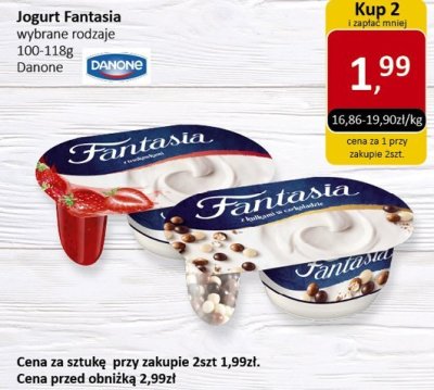 Jogurt Fantasia wybrane rodzaje Danone promocja w Market Point