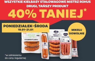 Wszystkie kiełbasy stałowagowe DRUGIE -40% promocja w Netto