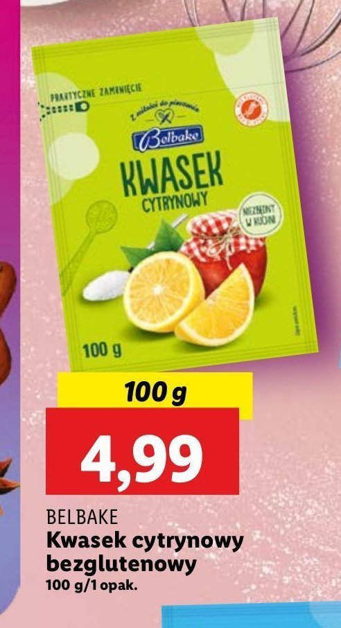 Kwasek cytrynowy bezglutenowy Belbake promocja