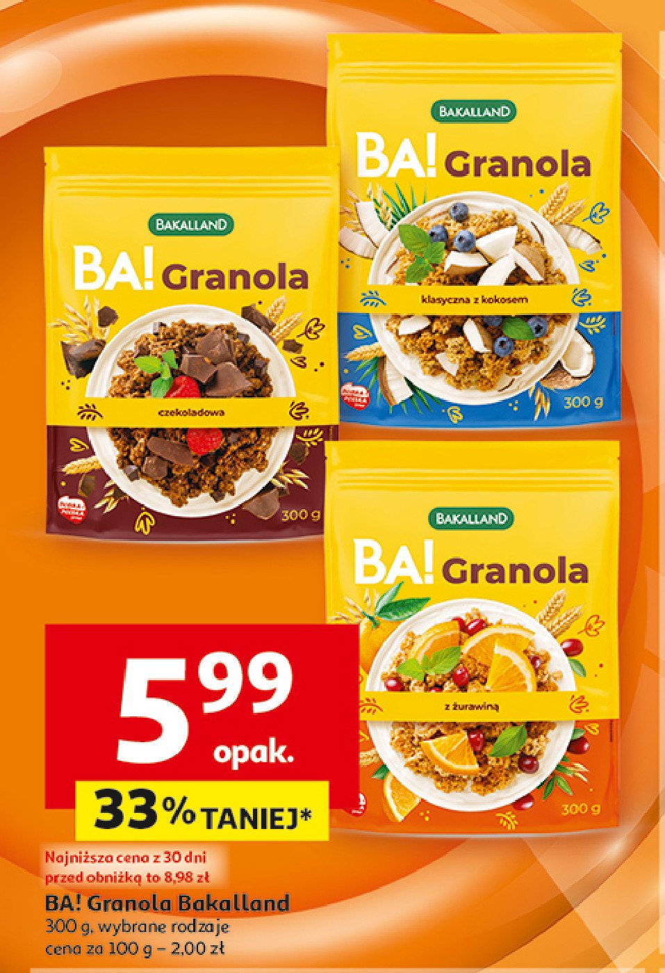 Granola czekoladowa Bakalland ba! promocja