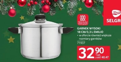 Garnek wysoki 18 cm/3,3 l Emilio promocja w Selgros