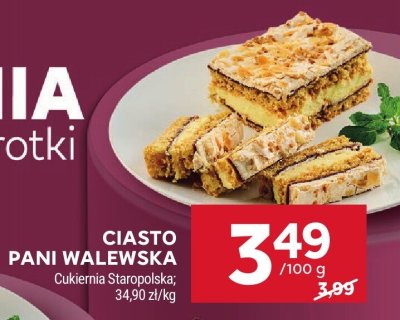 Ciasto Pani Walewska Cukiernia Staropolska promocja w Stokrotka
