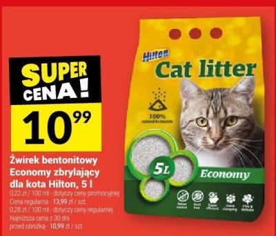 Żwirek bentonitowy Economy zbrylający dla kota Hilton 5 l promocja w Twój Market