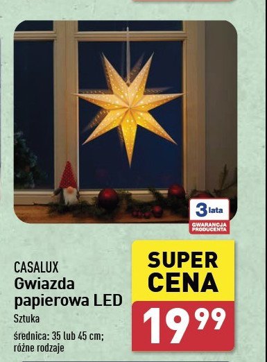 Gwiazda papierowa led 45 cm Casalux promocja