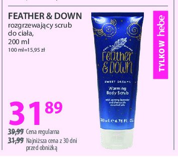 Scrub do ciała rozgrzewający Feather & down promocja w Hebe