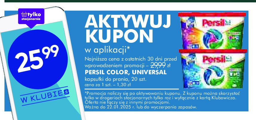 Kapsułki do prania 4in1 deep clean Persil discs promocja w Super-Pharm