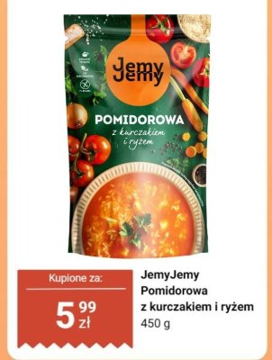 Zupa JemyJemy Pomidorowa z kurczakiem i ryżem promocja w Dino