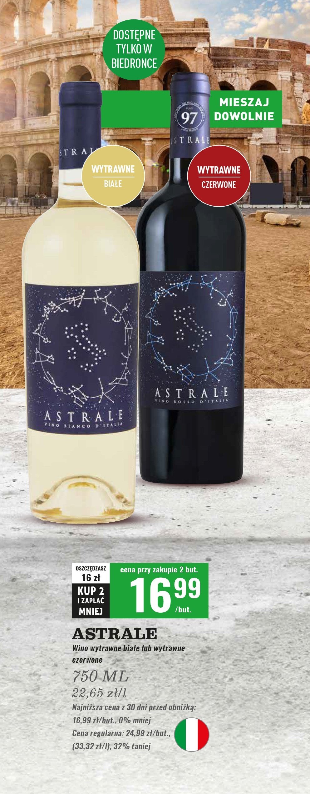 Wino Astrale dry promocja w Biedronka