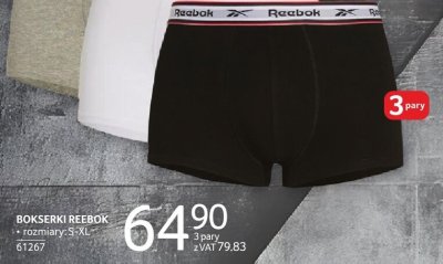 Bokserki Reebok rozmiary S-XL promocja w Selgros