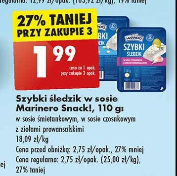 Śledź w sosie czosnkowym z ziołami prowansalskimi Marinero szybki śledzik promocja