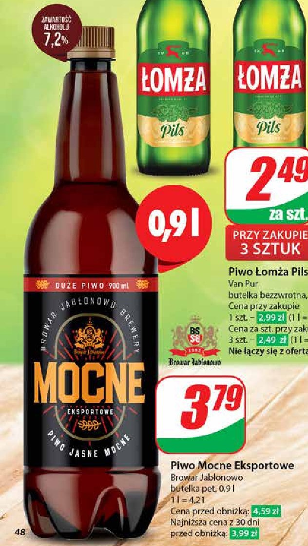 Piwo MOCNE JASNE promocja w Dino