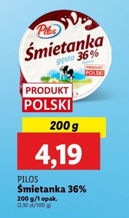 Śmietanka 36 % Pilos promocja