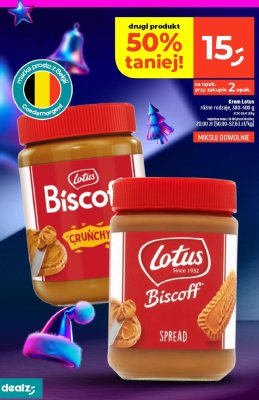 Krem Lotus Biscoff różne rodzaje 380-400 g promocja w Dealz