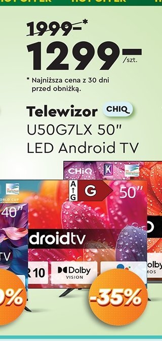 Telewizor u50g7lx 50" Chiq promocja w Biedronka