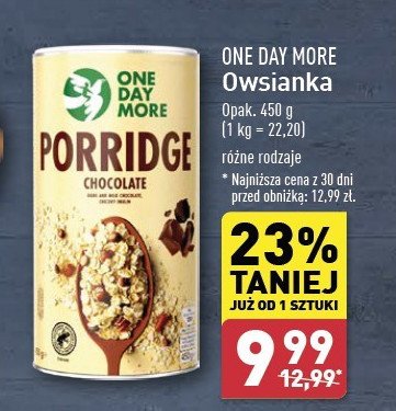 Owsianka czekoladowa One day more promocja