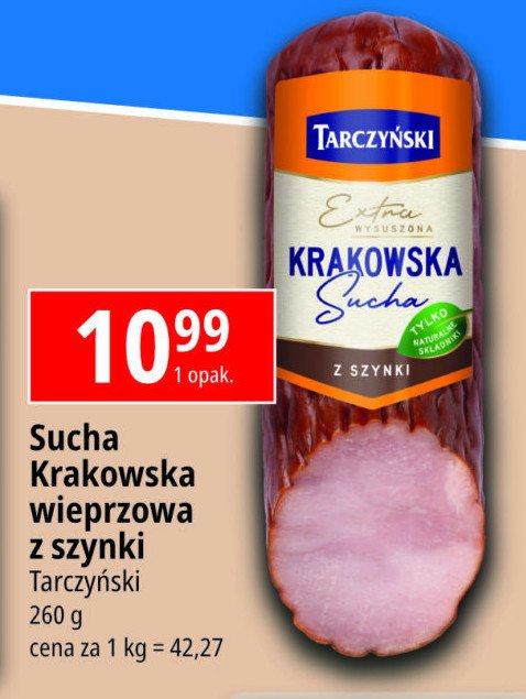 Kiełbasa krakowska sucha z szynki Tarczyński promocja